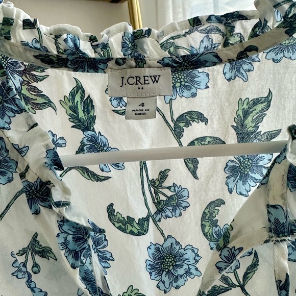 J. Crew Floral Print Midi Dress in Blue and White - Picture 4 of 4